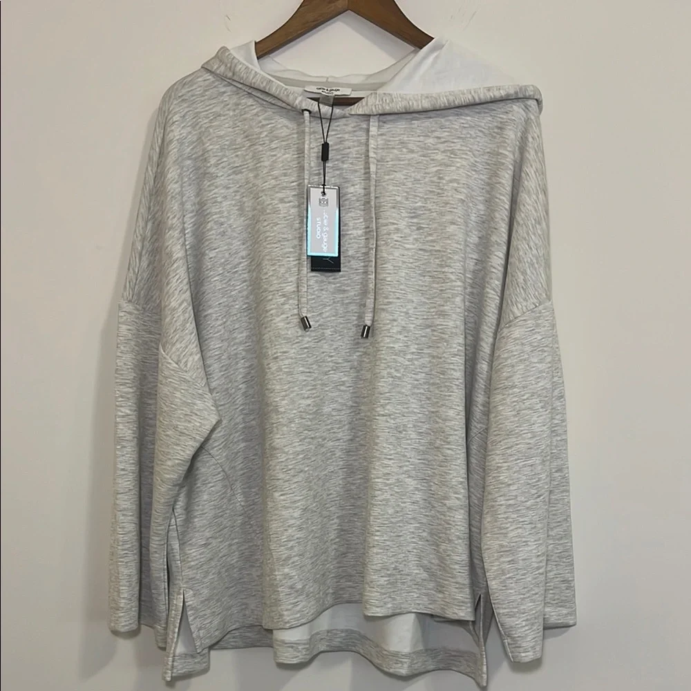 NWT Cable & Gauge Super Soft Gray Hoodie Shirt, Womens Plus 3X - Picture 1 of 8